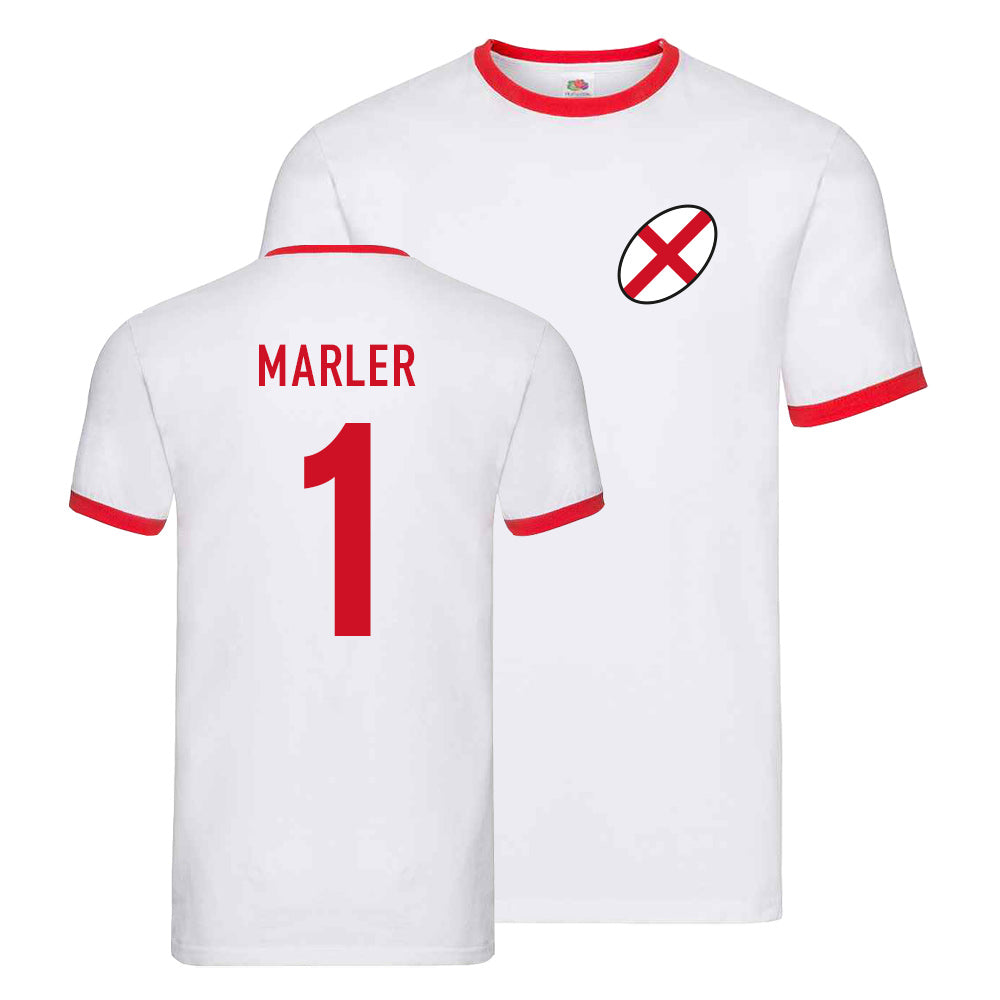 England Rugby Ringer T-shirt (Joe Marler 1)  UKSoccershop   