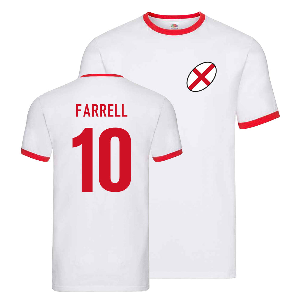 England Rugby Ringer T-shirt (Owen Farrell 10)  UKSoccershop   