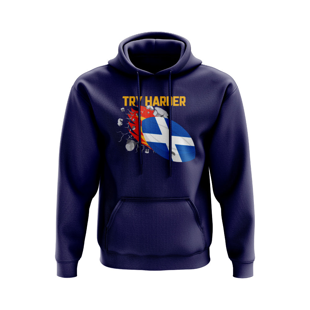 Scotland Try Harder Rugby Hoody (Navy) UKSoccershop