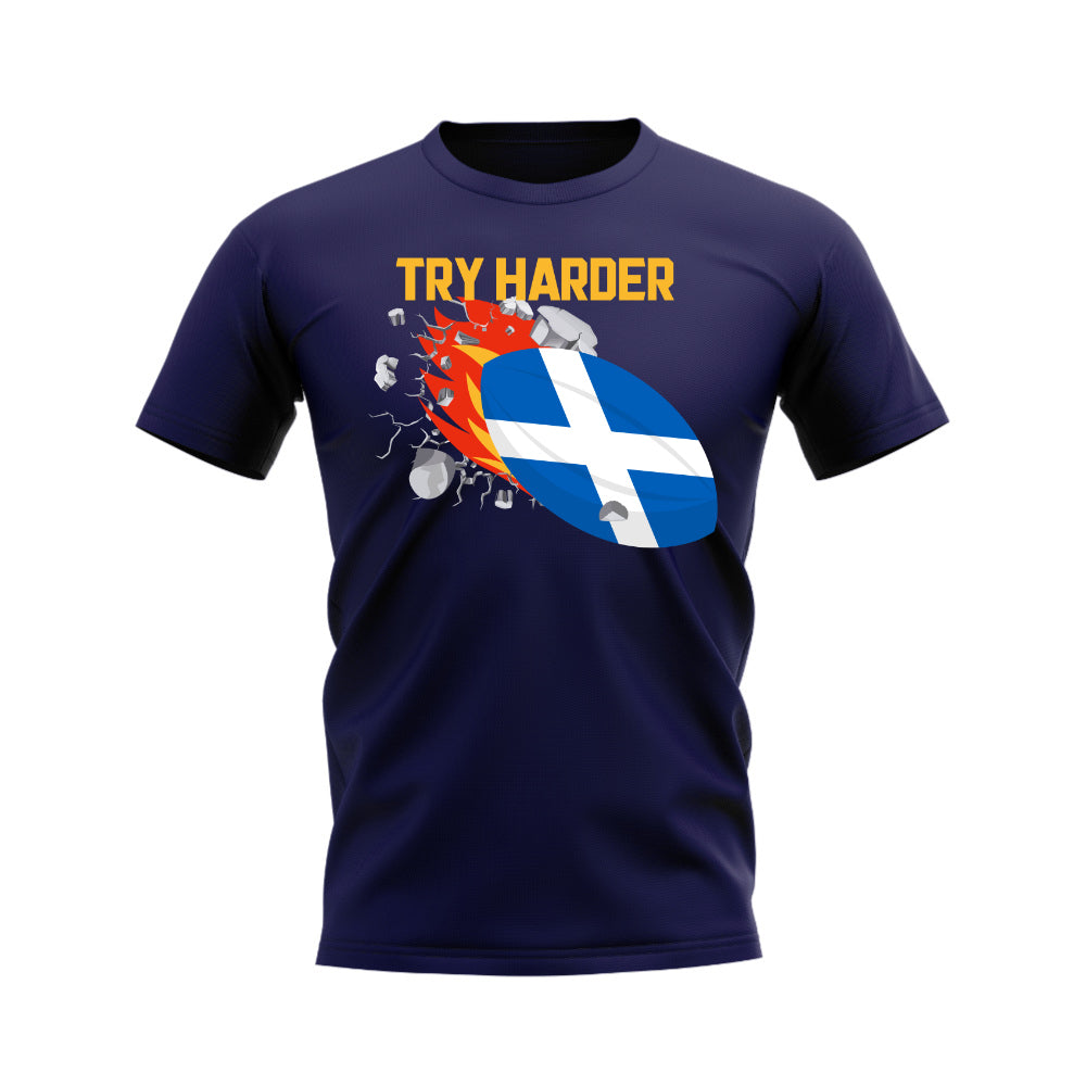 Scotland Try Harder Rugby T-Shirt (Navy) UKSoccershop