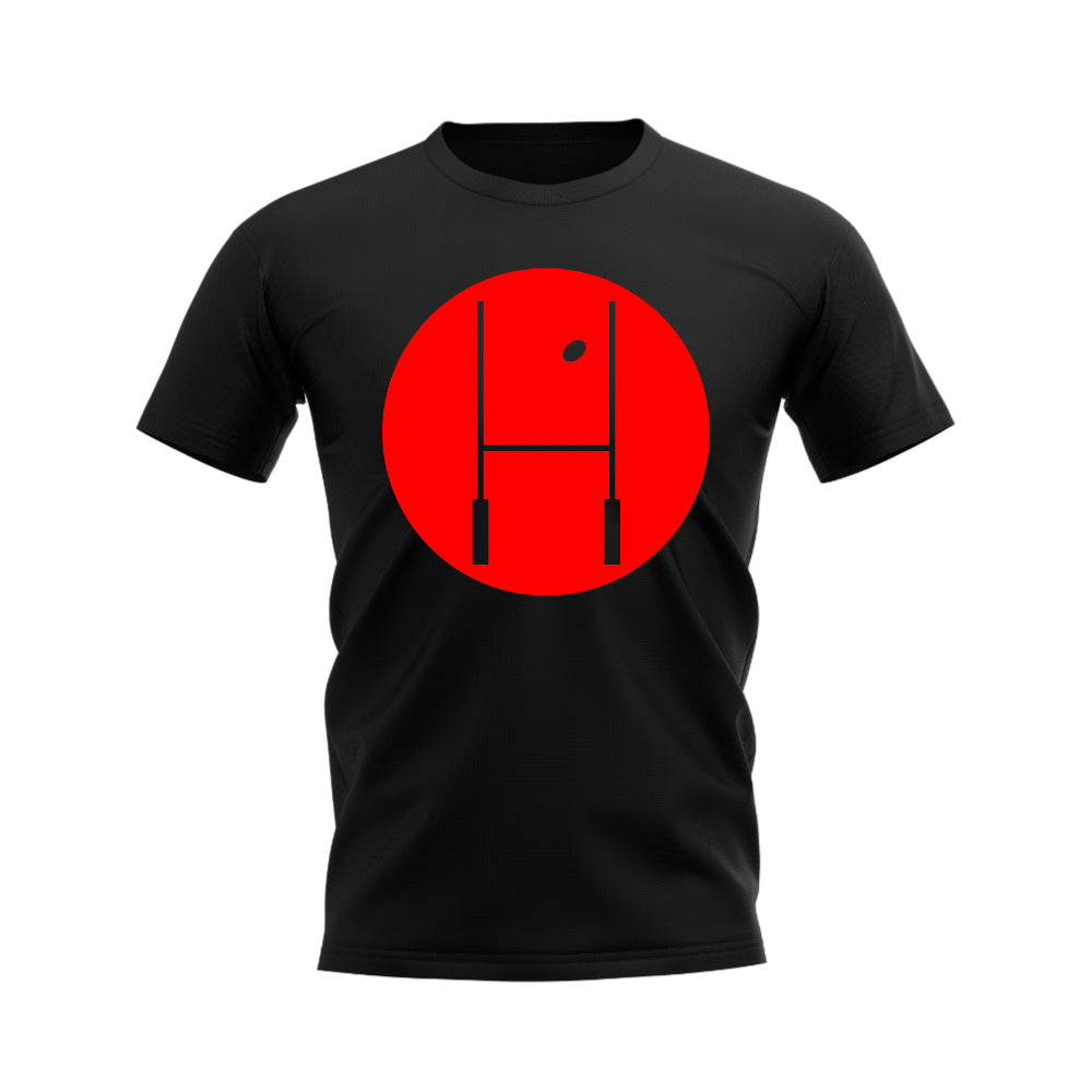 Between The Posts Red Circle Rugby T-Shirt (Black) UKSoccershop