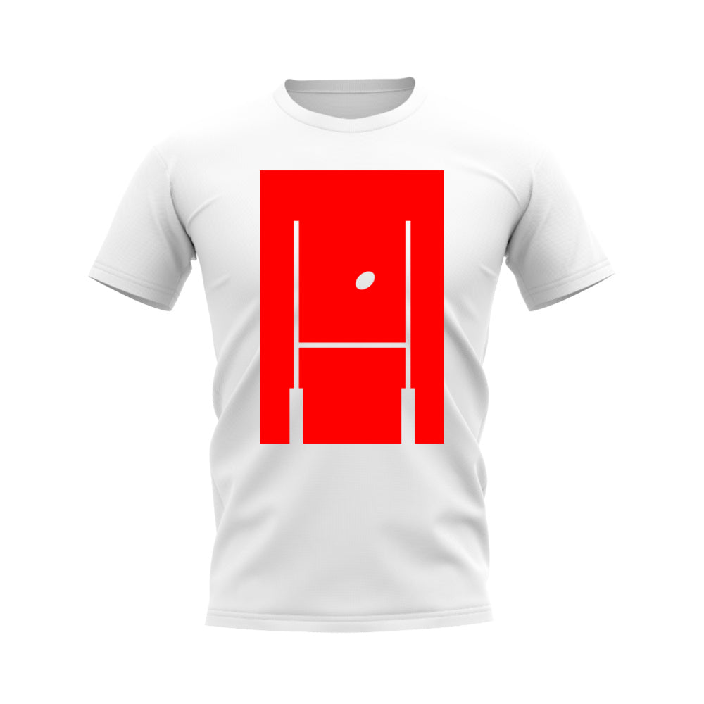 Between The Posts Red Logo Rugby T-Shirt (White) UKSoccershop