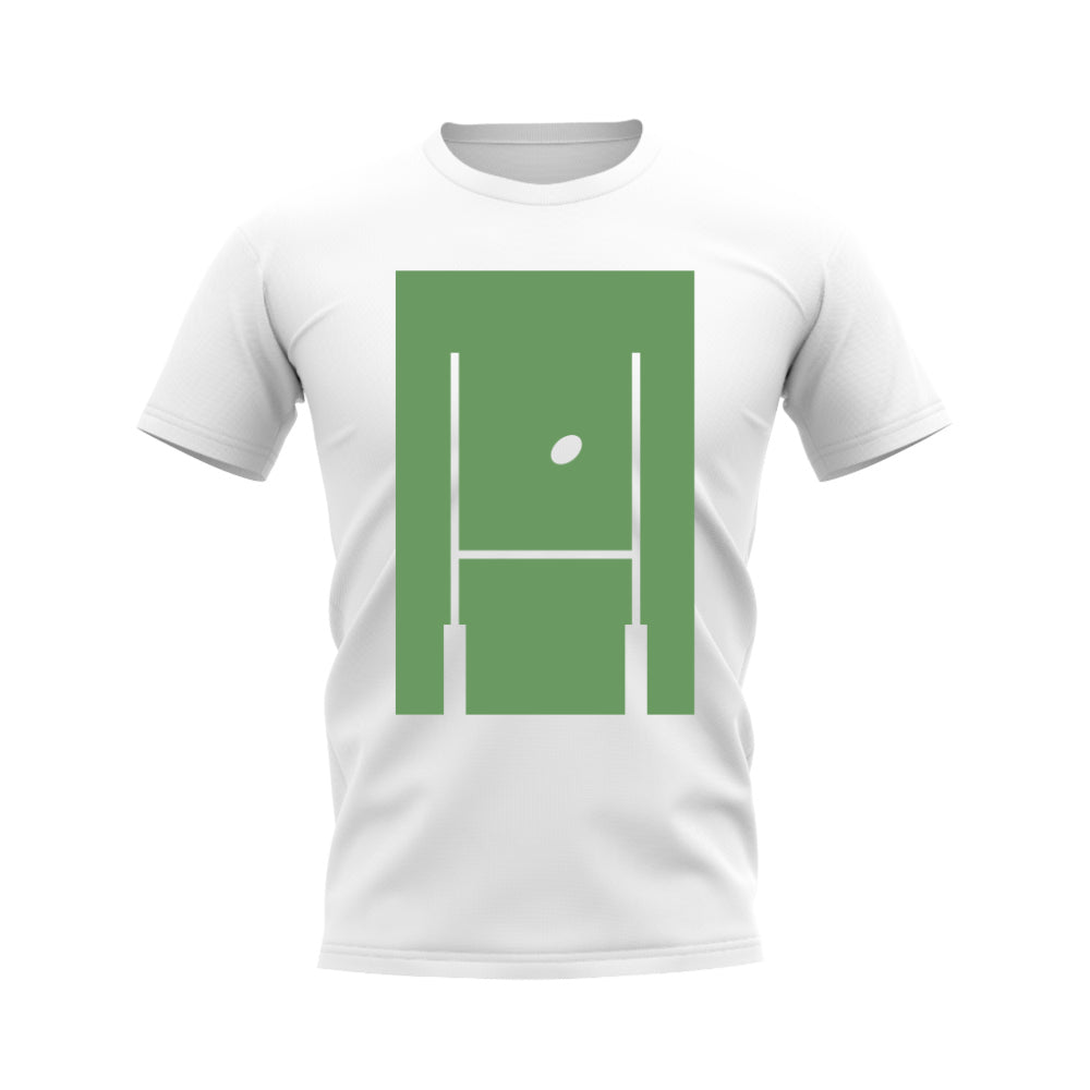 Between The Posts Green Logo Rugby T-Shirt (White) UKSoccershop