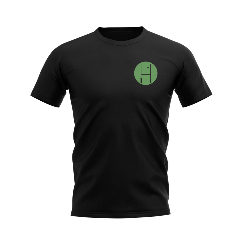 Between The Posts Green Badge Rugby T-Shirt (Black) UKSoccershop