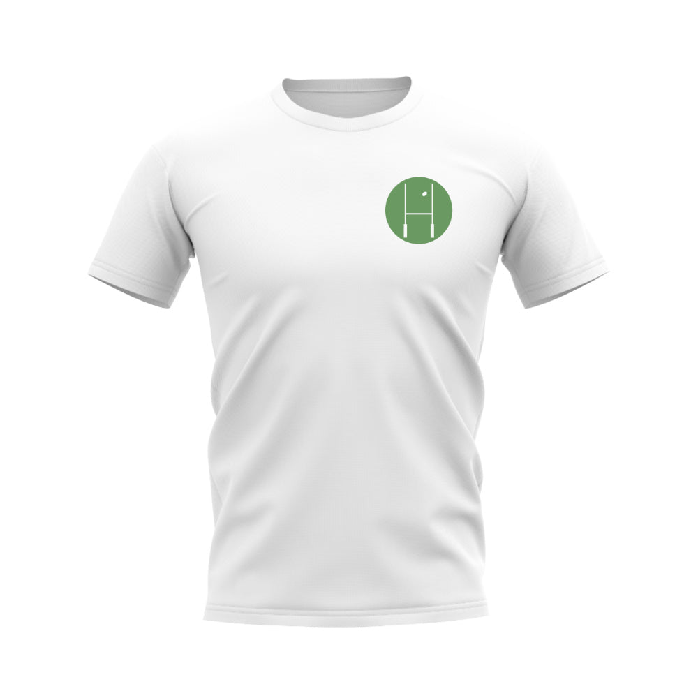 Between The Posts Green Badge Rugby T-Shirt (White) UKSoccershop