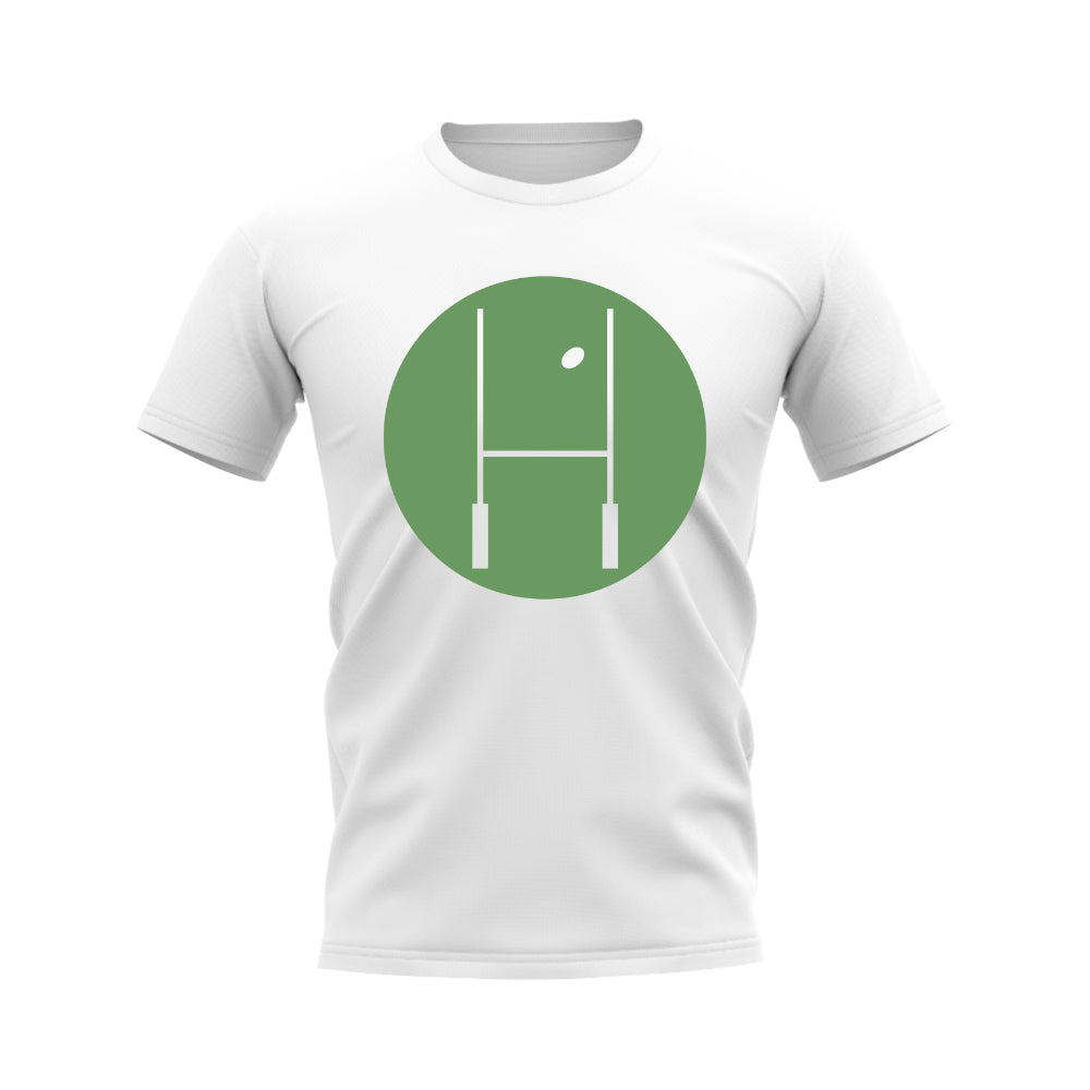 Between The Posts Green Circle Rugby T-Shirt (White) UKSoccershop