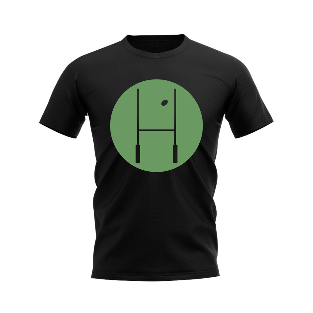 Between The Posts Green Circle Rugby T-Shirt (Black) UKSoccershop