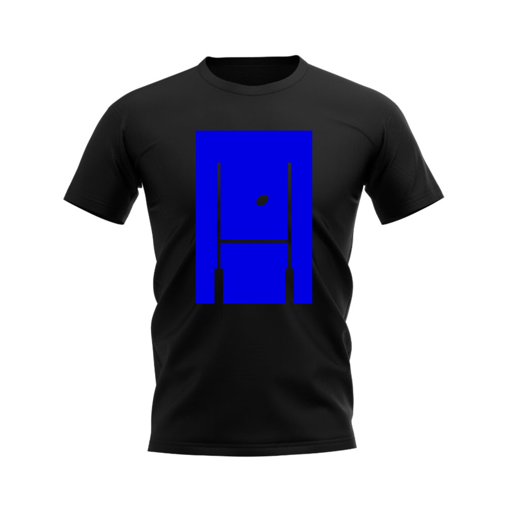 Between The Posts Blue Logo Rugby T-Shirt (Black) UKSoccershop