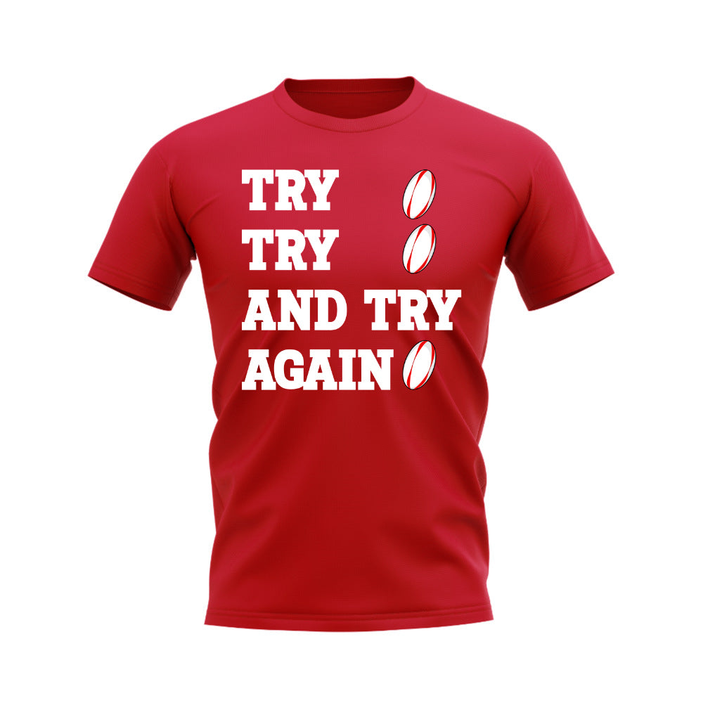 Try, Try & Try Again T-Shirt (Red) UKSoccershop