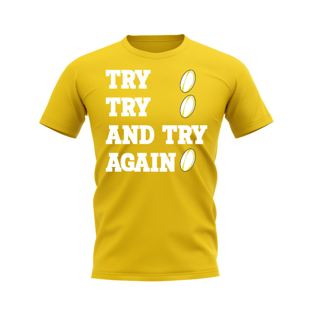 Try, Try & Try Again T-Shirt (Yellow) UKSoccershop