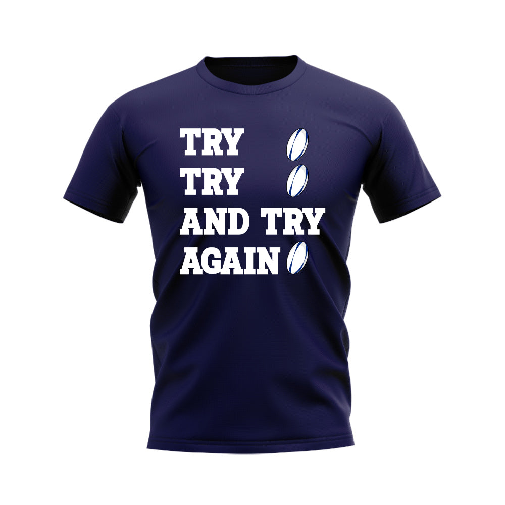 Try, Try & Try Again T-Shirt (Navy) UKSoccershop