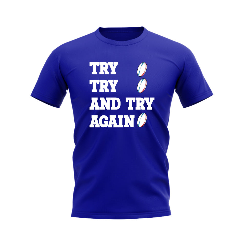 Try, Try & Try Again T-Shirt (Royal Blue) UKSoccershop