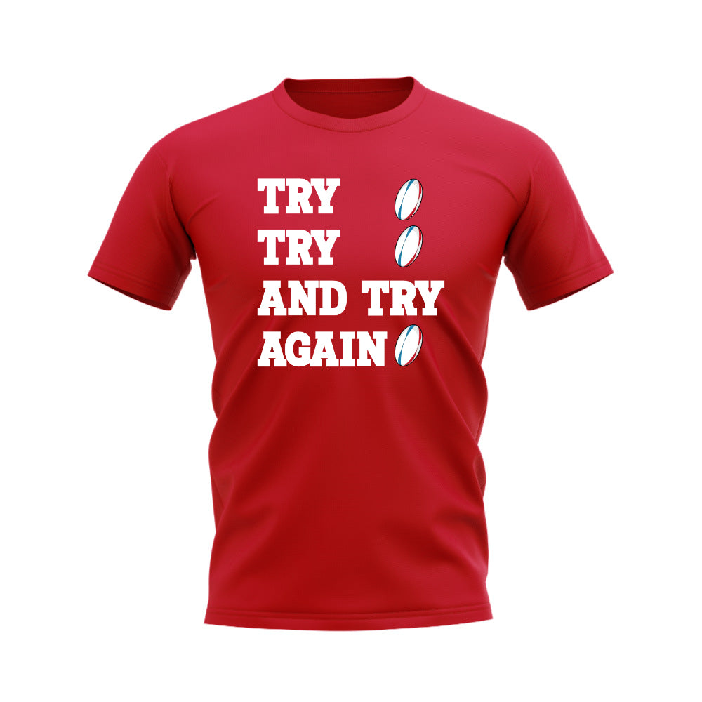 Try, Try & Try Again T-Shirt (Red) UKSoccershop