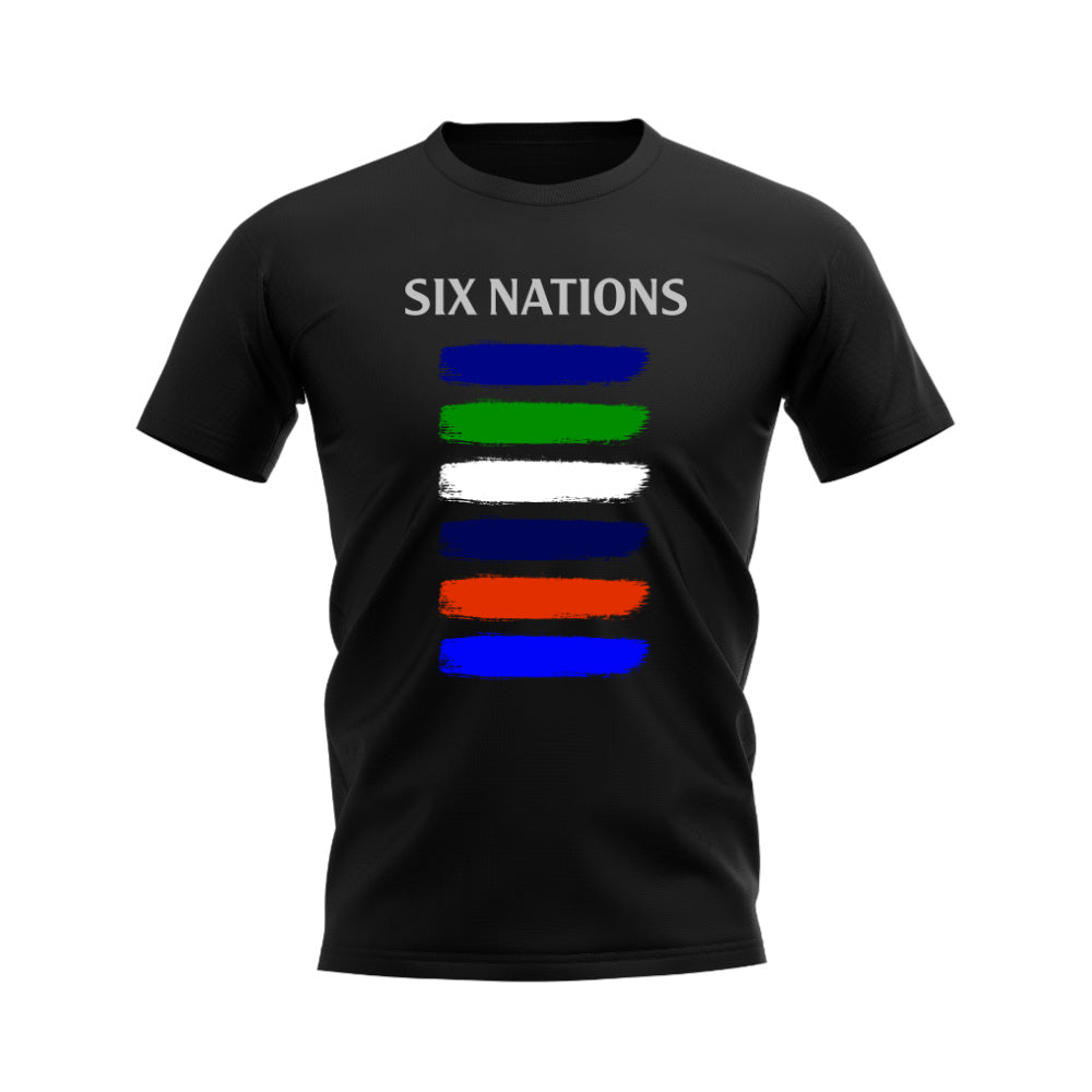 6 Nations Countries T-Shirt (Black) UKSoccershop