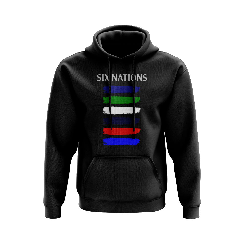 6 Nations Countries Hoody (Black) UKSoccershop