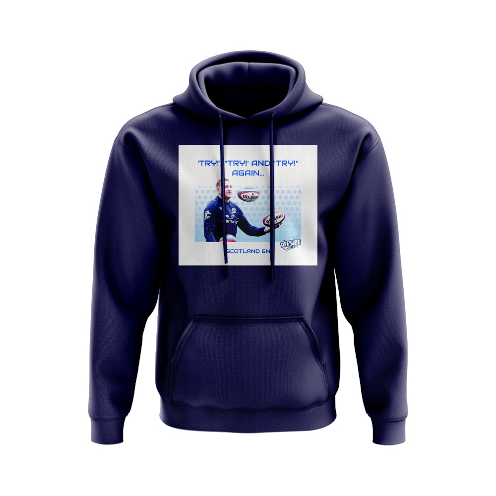 Try, Try and Try Again Finn Russell Scotland Hoody (Navy) UKSoccershop