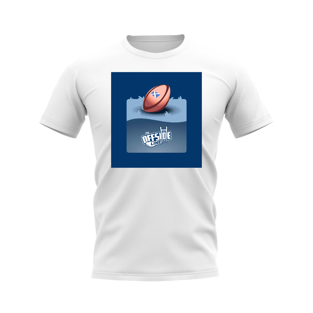 The Offside Line Scotland Rugby Pitch T-Shirt (White) UKSoccershop