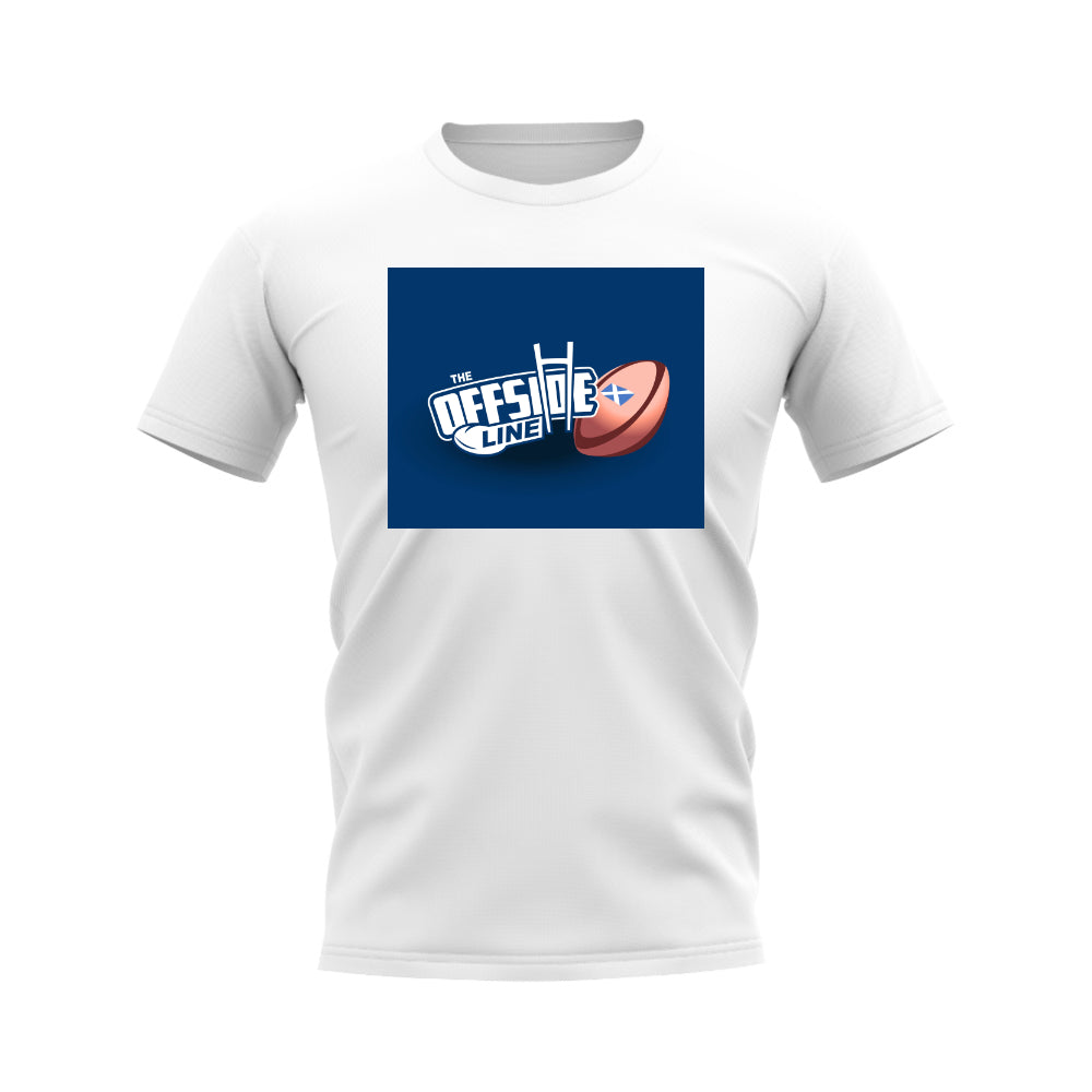 The Offside Line Rugby Ball Logo T-Shirt (White) UKSoccershop