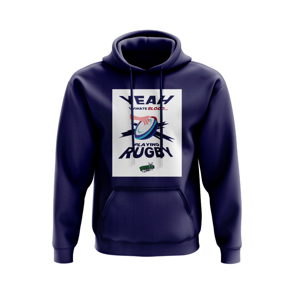 I Donate Blood Rugby Hoody (Navy/White) UKSoccershop