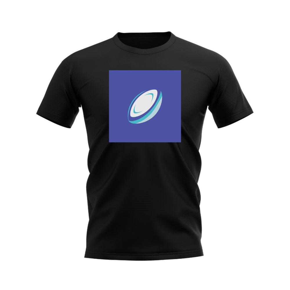 Rugby Ball T-Shirt (Black/Blue) UKSoccershop