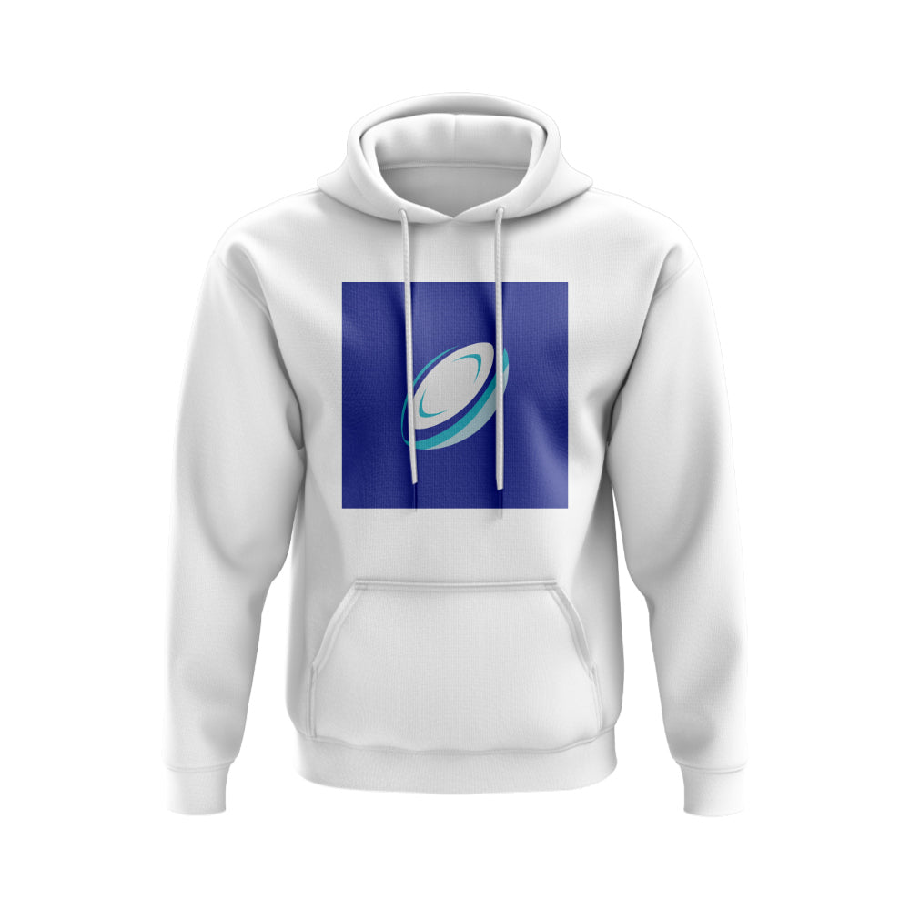 Rugby Ball Hoody (White/Blue) UKSoccershop