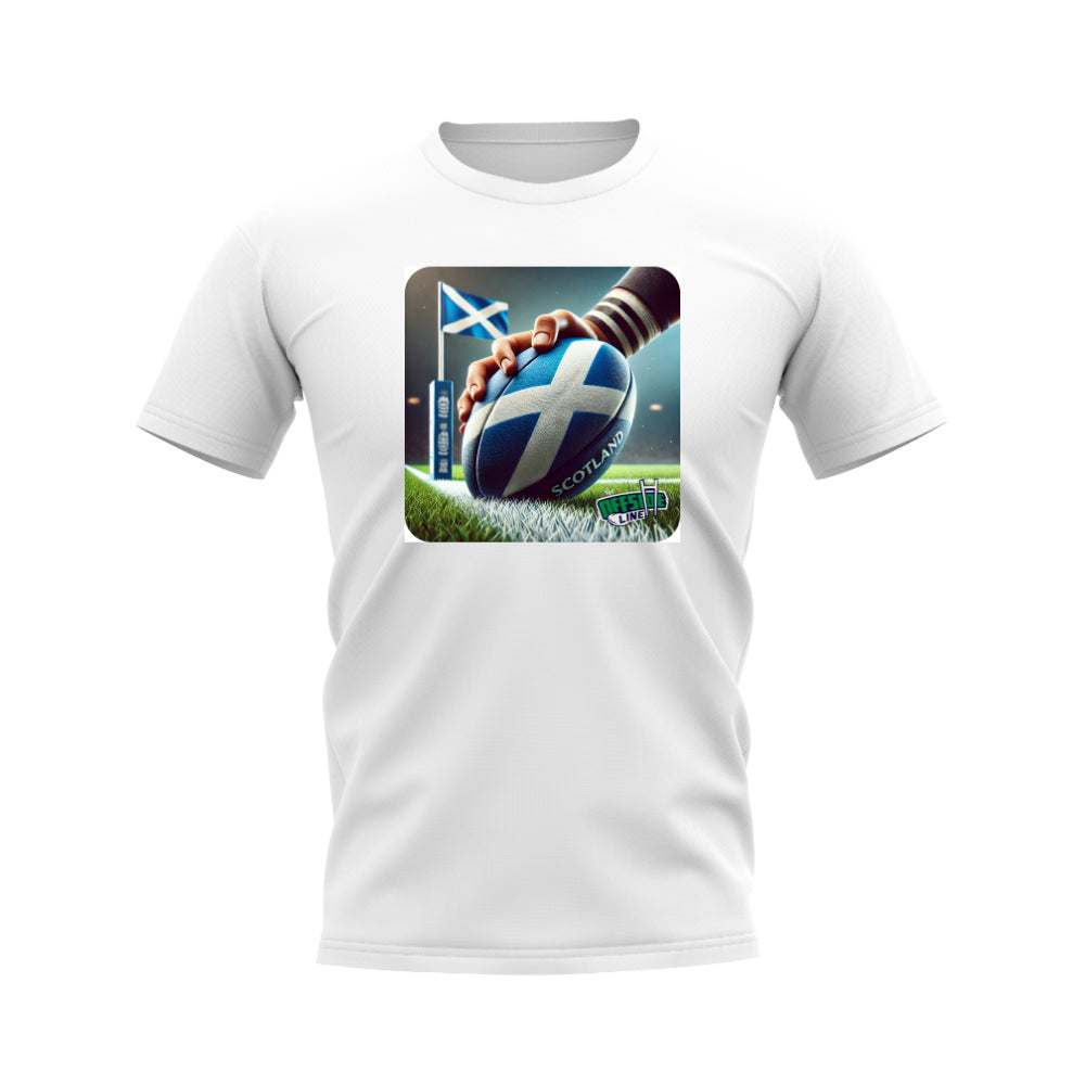 Scotland Rugby Try T-Shirt - Version 3 (White) UKSoccershop