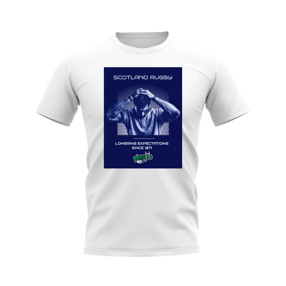 Scotland Expectations T-Shirt - Version 1 (White/Navy) UKSoccershop