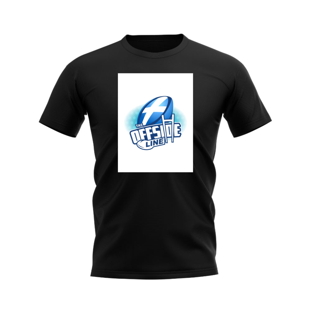 Scotland Offside Line Logo Rugby T-Shirt - Version 1 (Black/White) UKSoccershop