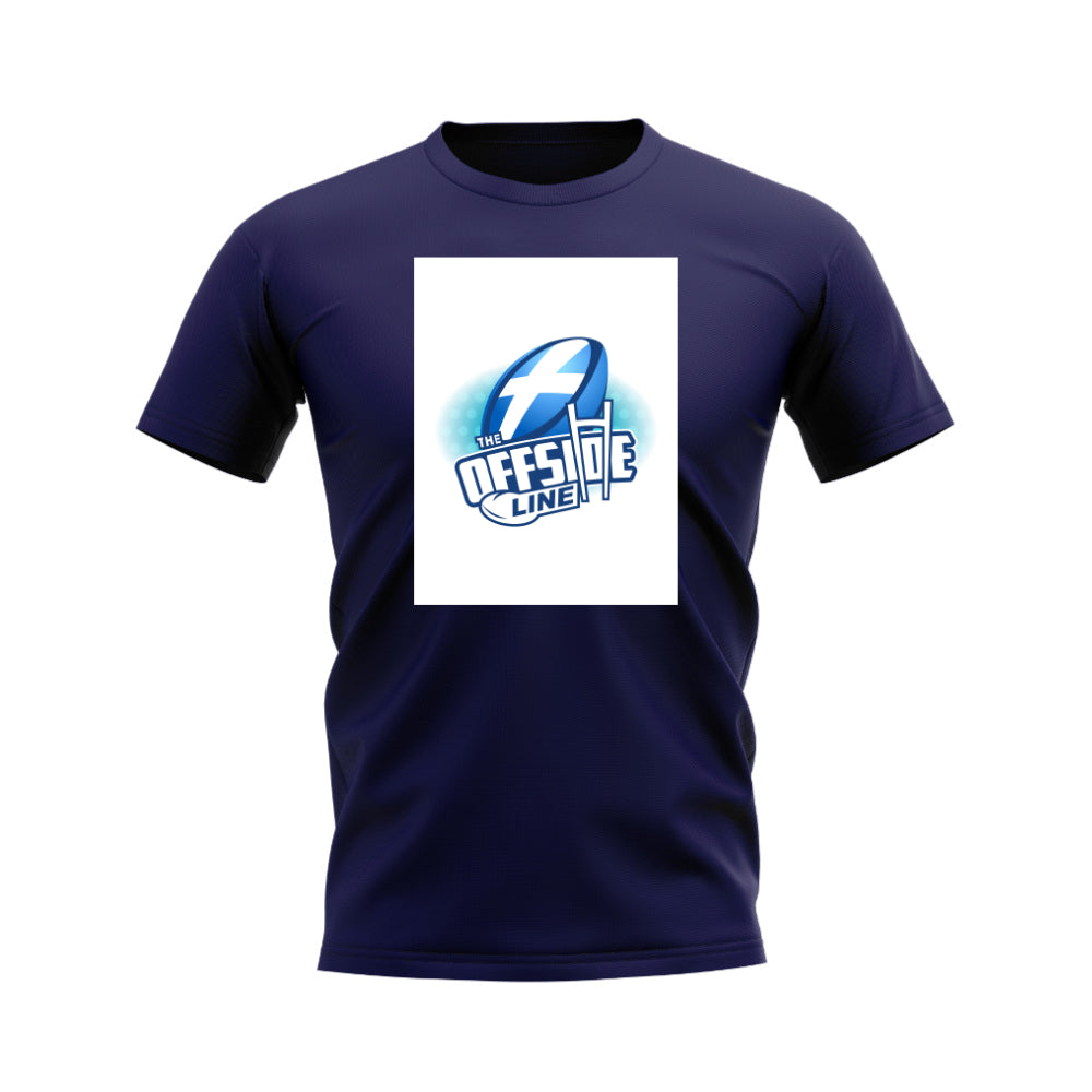 Scotland Offside Line Logo Rugby T-Shirt - Version 1 (Navy/White) UKSoccershop