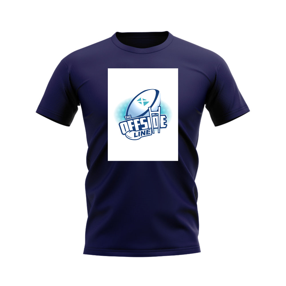 Scotland Offside Line Logo Rugby T-Shirt - Version 2 (Navy/White) UKSoccershop