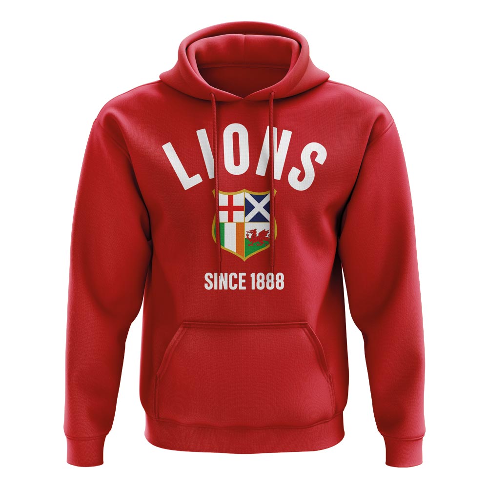 British and Irish Lions Established Hoody (Red) UKSoccershop