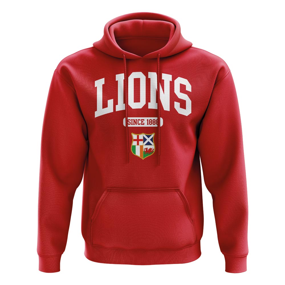 British and Irish Lions Since 1888 Hoody (Red) UKSoccershop