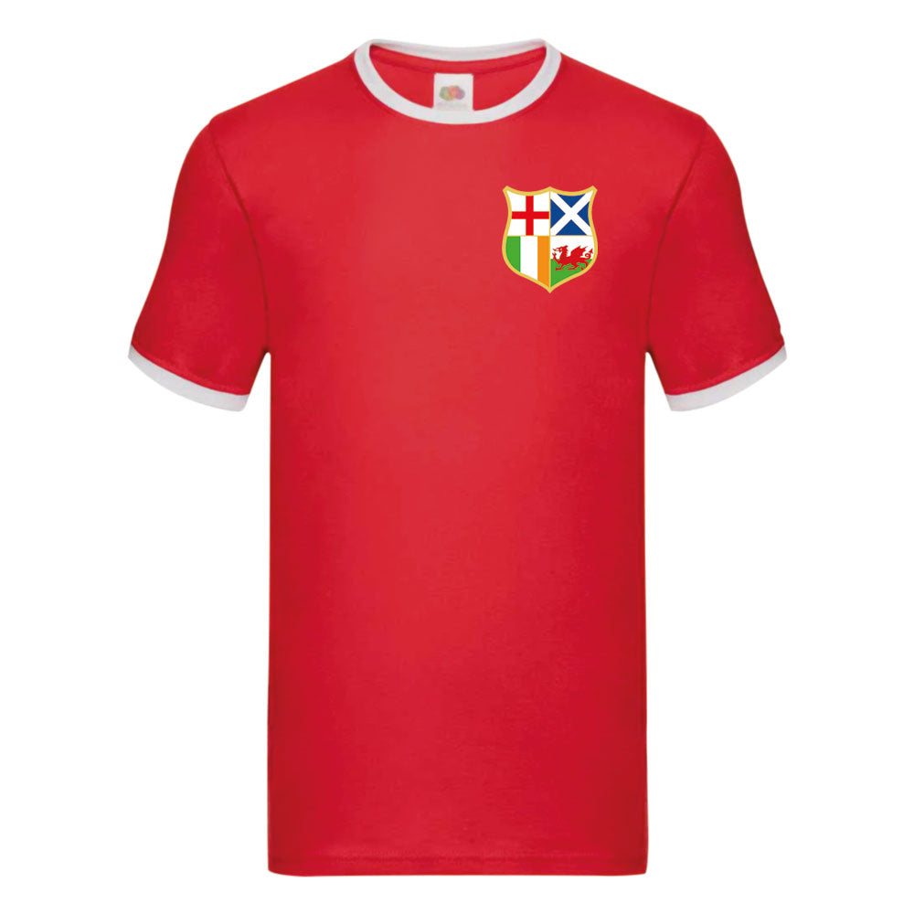 British and Irish Lions Ringer T-Shirt (Red) UKSoccershop