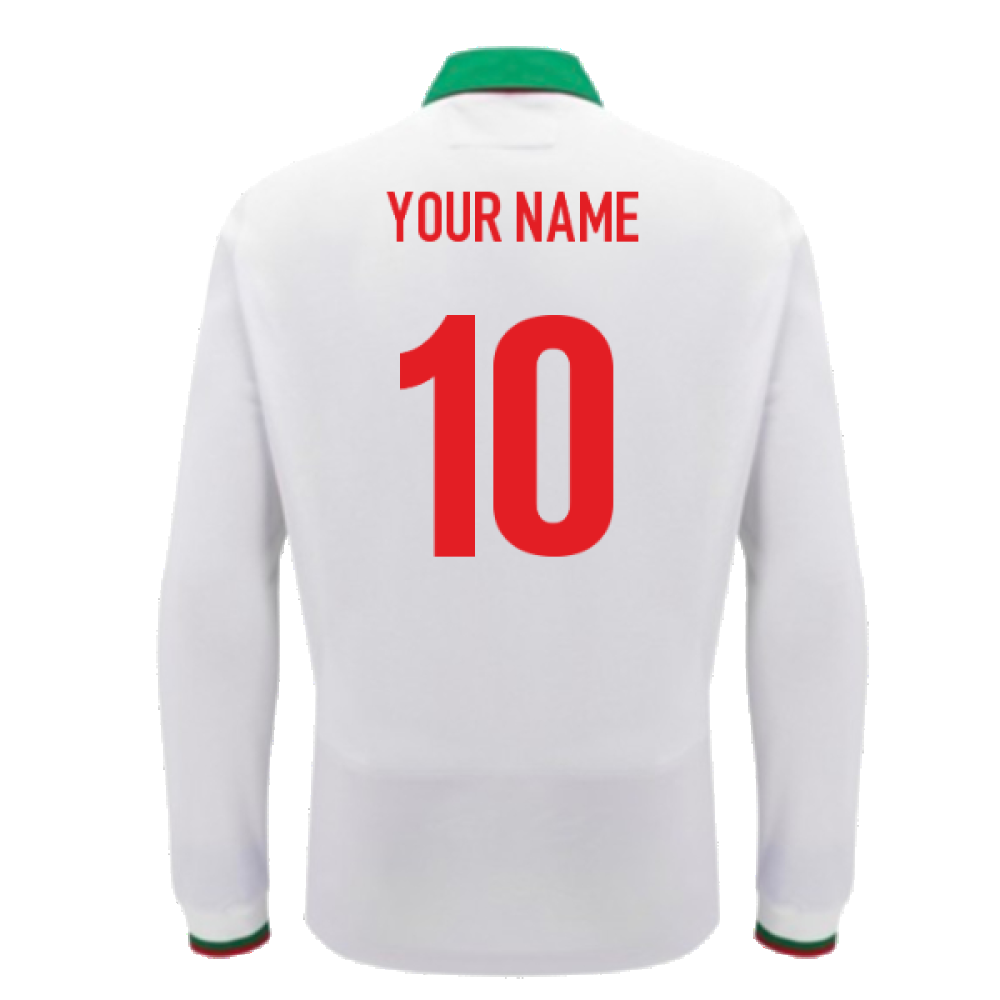 2024-2025 Wales Away Cotton LS Rugby Shirt (Your Name) Product - Hero Shirts Macron   