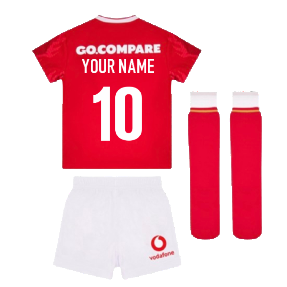 2024-2025 Wales Home Rugby Mini Kit (Your Name) Product - Hero Shirts Macron   