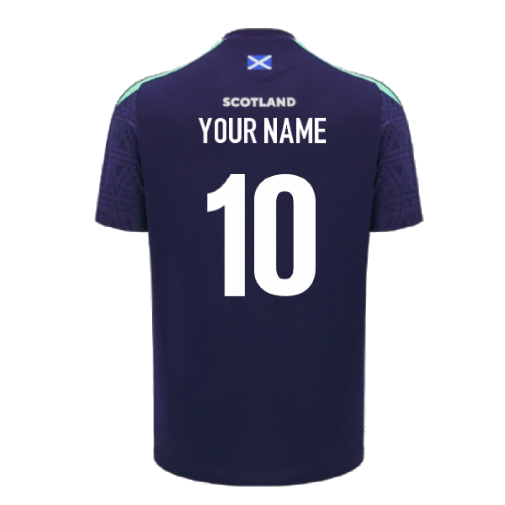 2024-2025 Scotland Rugby Training Poly Shirt (Navy) - Kids (Your Name) Product - Hero Shirts Macron   