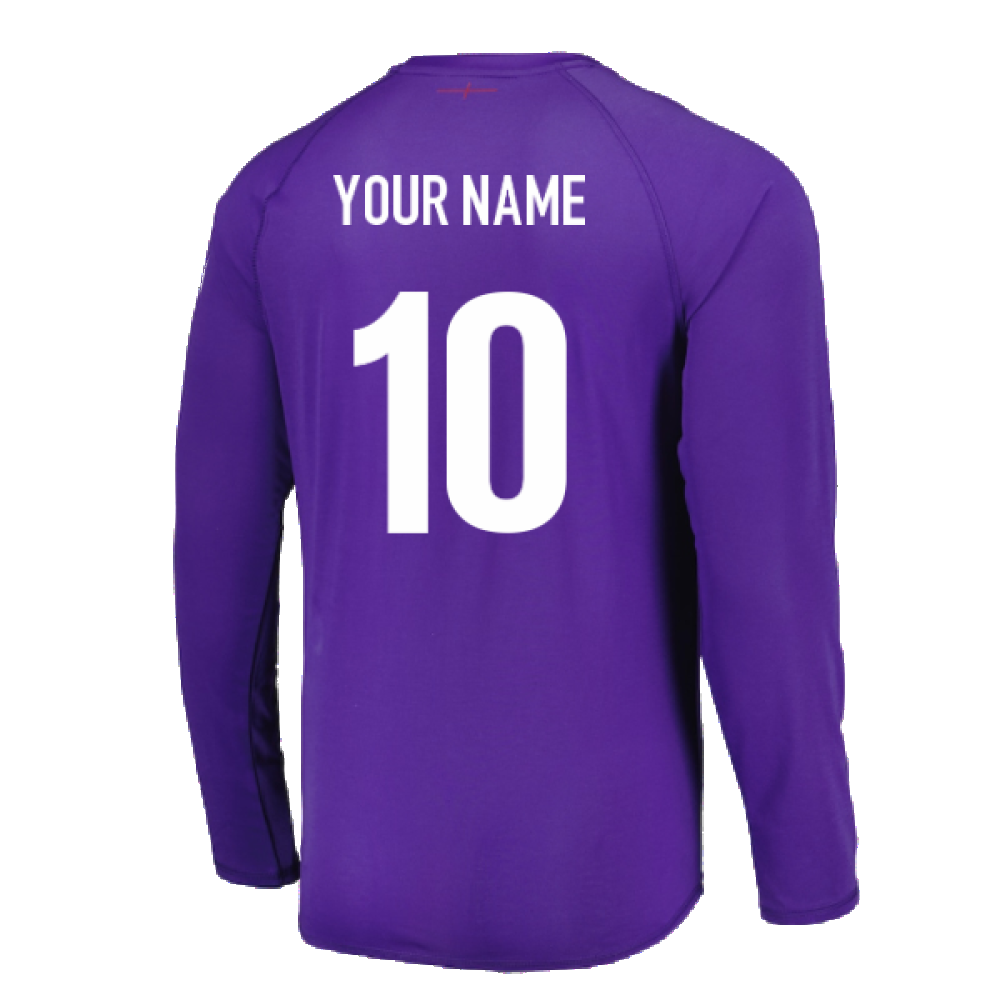 2024-2025 England Rugby Relaxed LS Training Jersey O2 (Violet) (Your Name) Product - Hero Shirts Umbro   