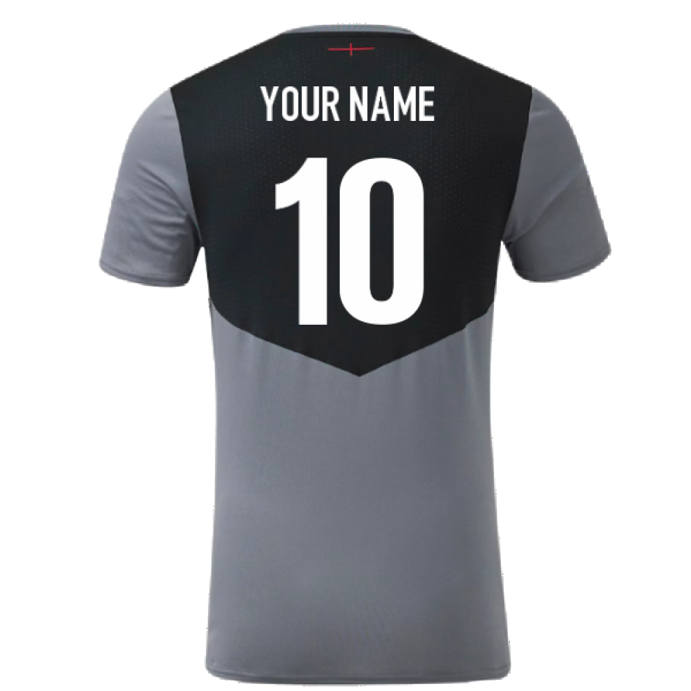 2024-2025 England Rugby Gym Tee O2 (Grey) (Your Name) Product - Hero Shirts Umbro   