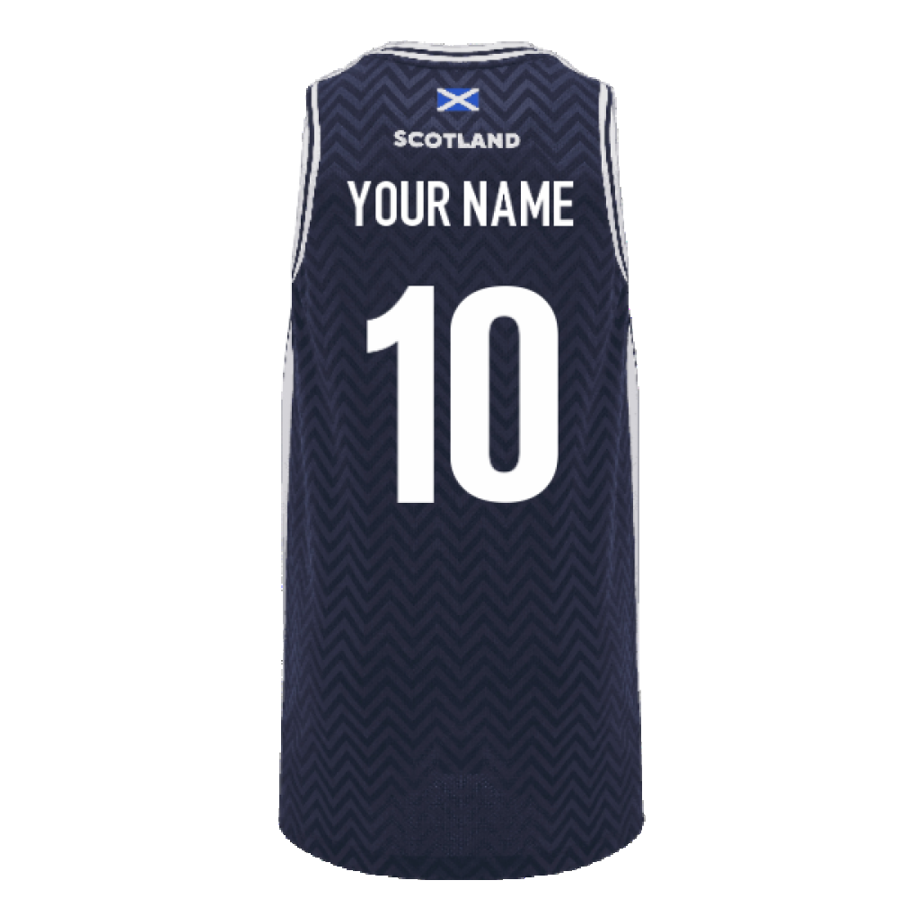 2024-2025 Scotland Rugby Basketball Singlet (Navy) (Your Name) Product - Hero Shirts Macron   