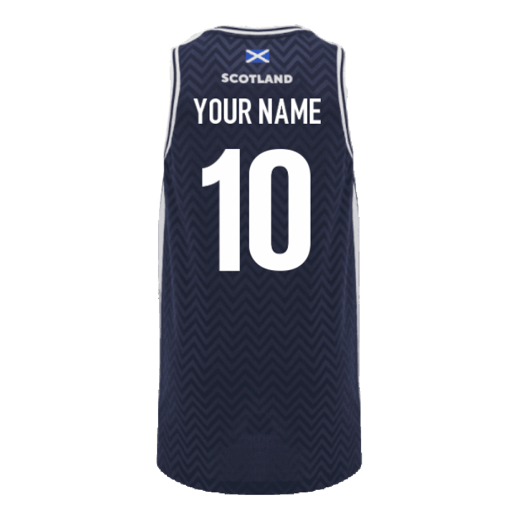 2024-2025 Scotland Rugby Basketball Singlet (Navy) - Kids (Your Name) Product - Hero Shirts Macron   