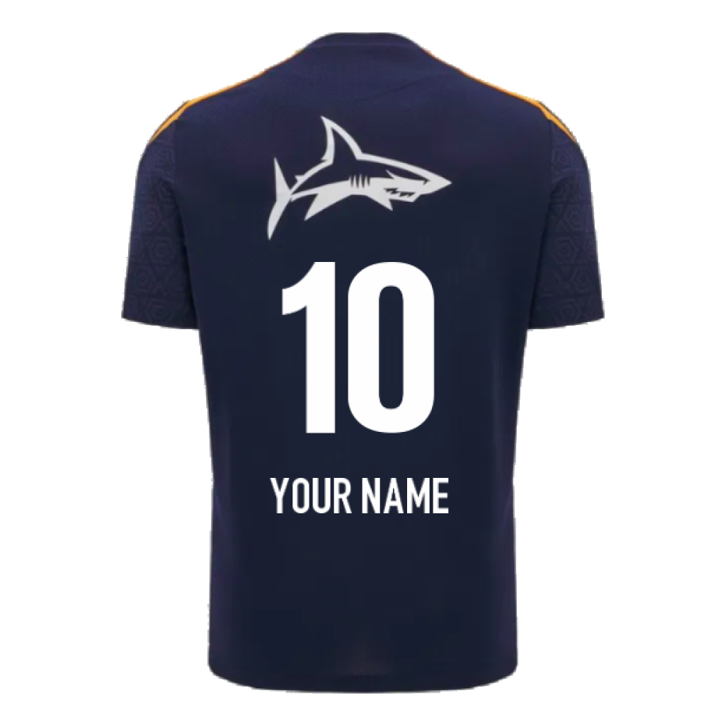 2024-2025 Sale Sharks Training Tee (Navy) (Your Name) Product - Hero Shirts Macron   