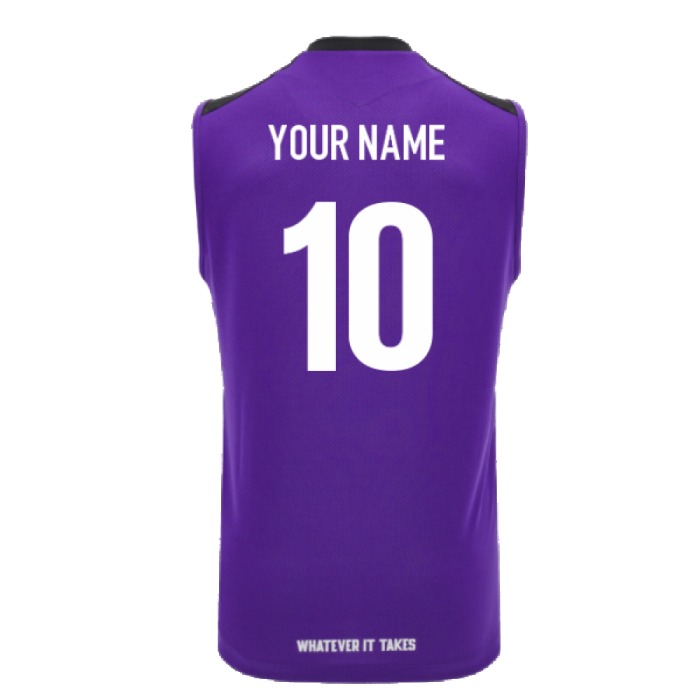 2024-2025 Glasgow Warriors Rugby Sleeveless Jersey (Purple) (Your Name) Product - Hero Shirts Macron   