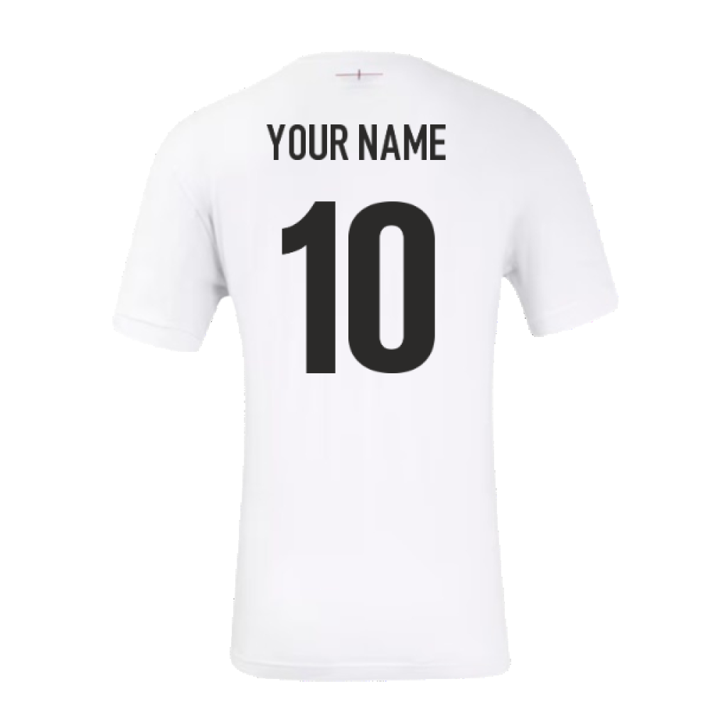 2024-2025 England Rugby Presentation Tee (White) (Your Name) Product - Hero Shirts Umbro   