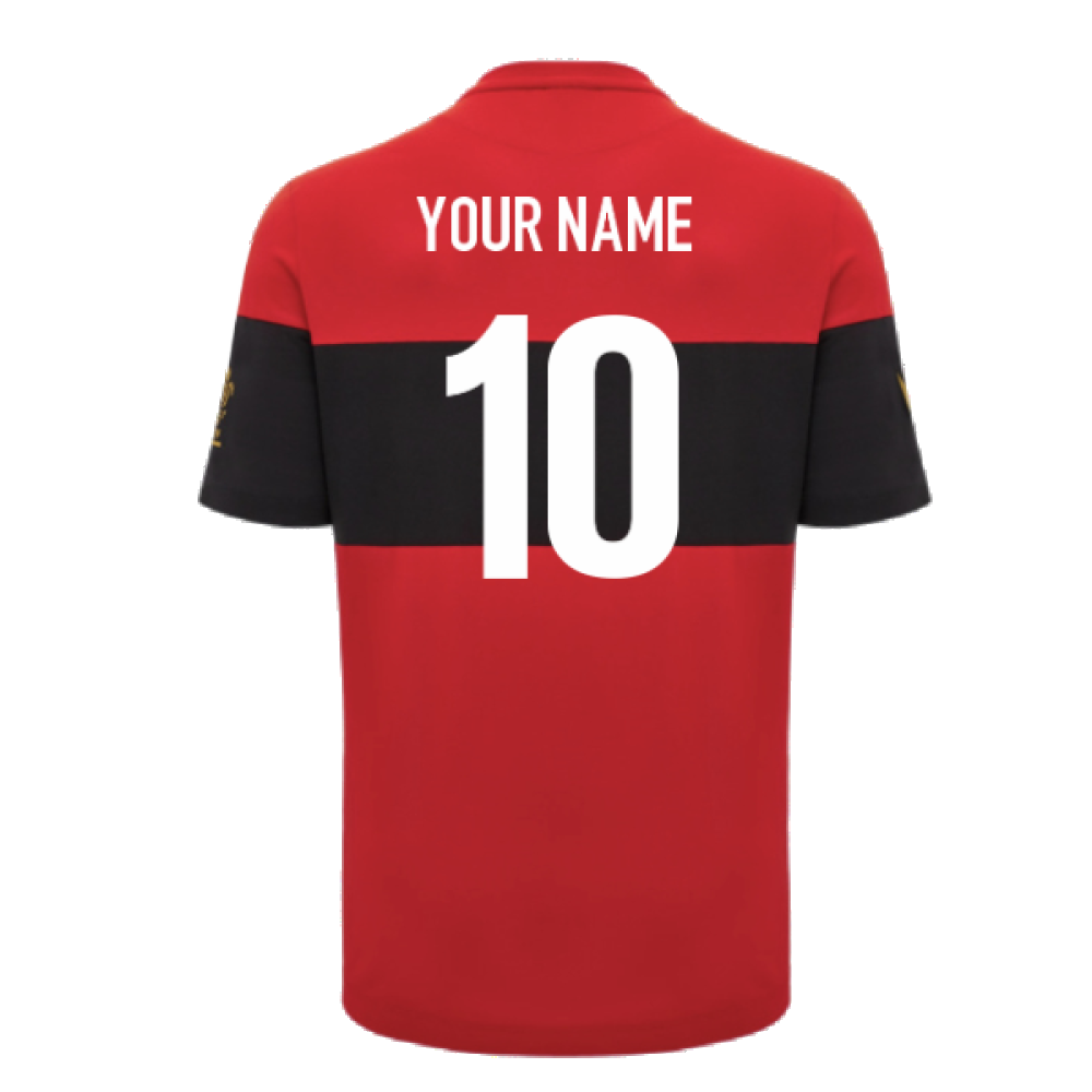 2024-2025 Wales Rugby Leisure T-Shirt (Red) (Your Name) Product - Hero Shirts Macron   