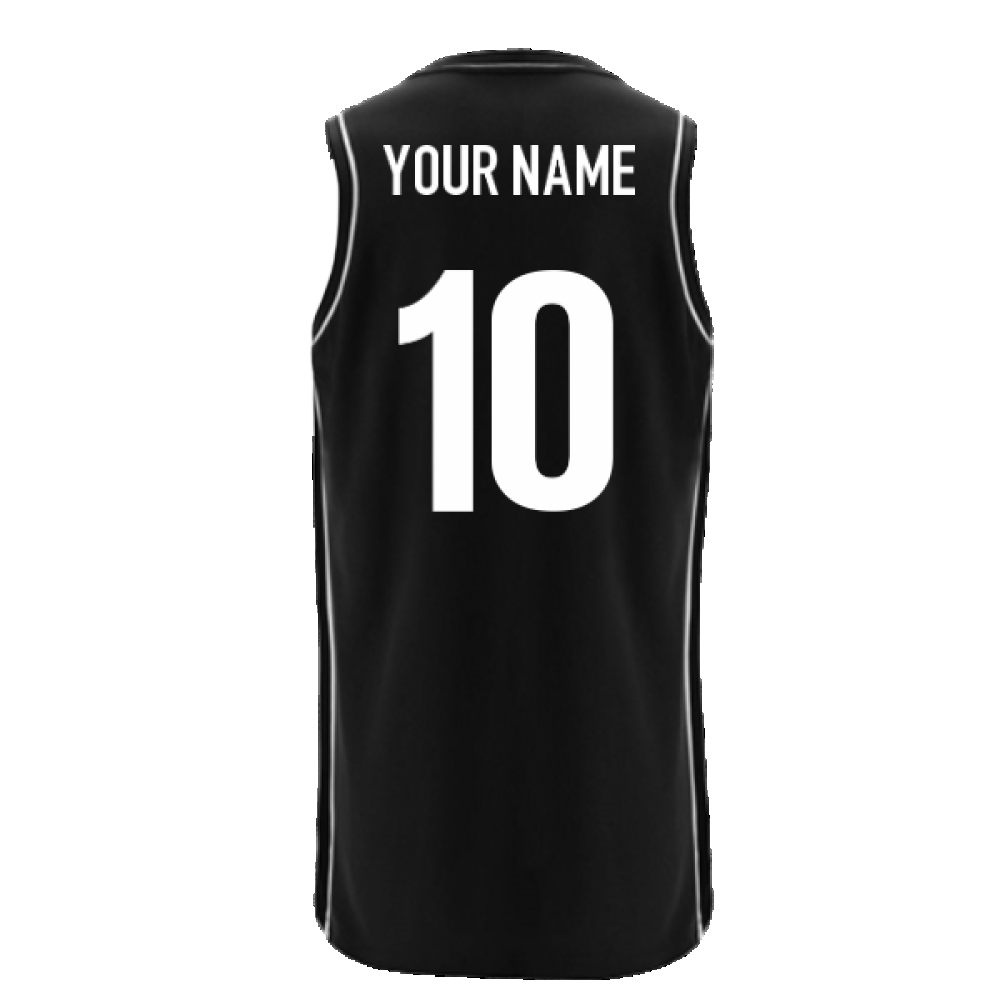 2024-2025 Barbarians Rugby Training Basketball Singlet (Black) (Your Name) Product - Hero Shirts Macron