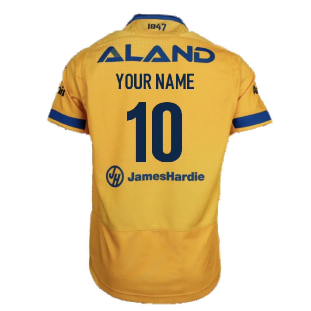 2025 Parramatta Eels Mens NRL Away Rugby Jersey (Your Name) Product - Hero Shirts Macron