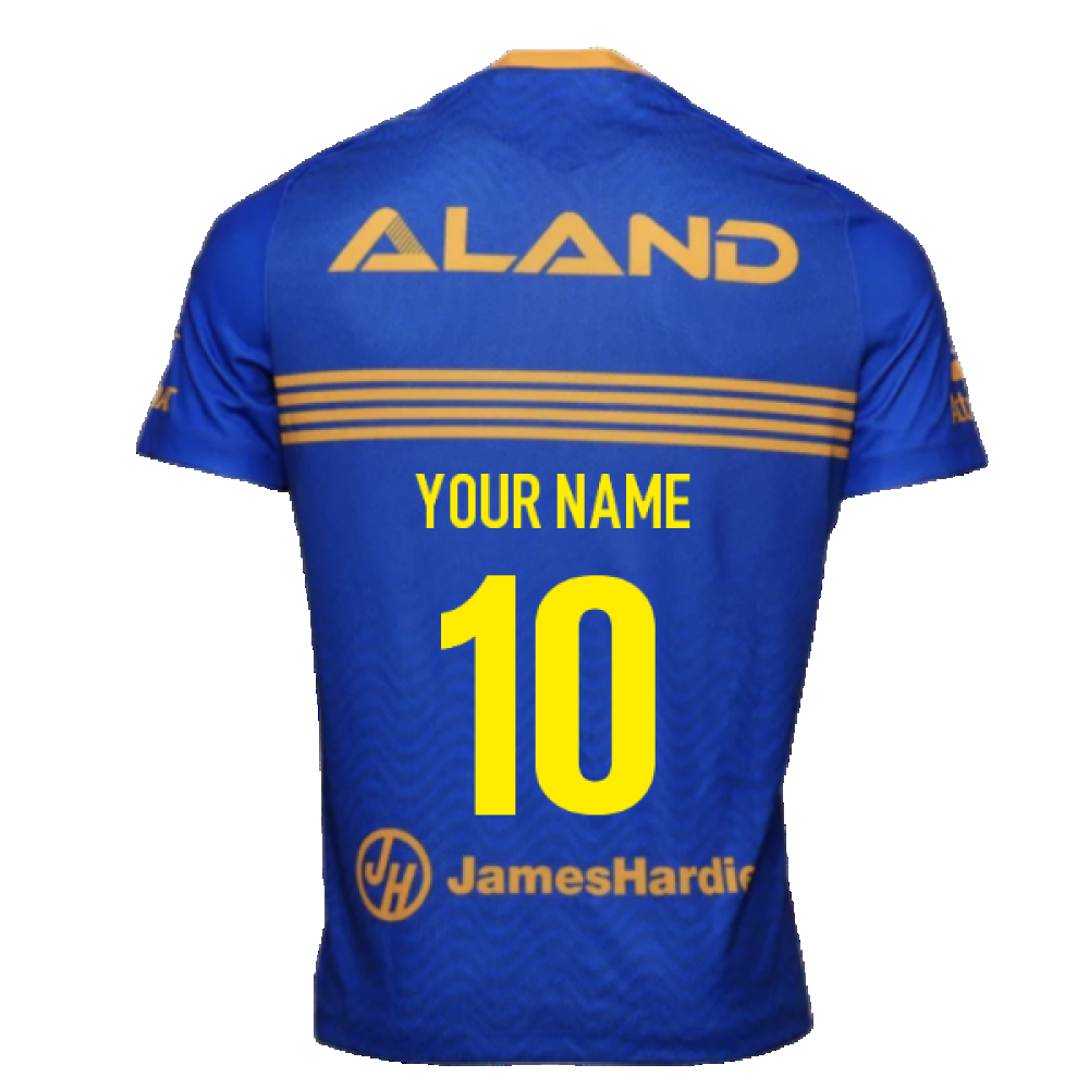 2025 Parramatta Eels Rugby Run Out Shirt (Blue) (Your Name) Product - Hero Shirts Macron