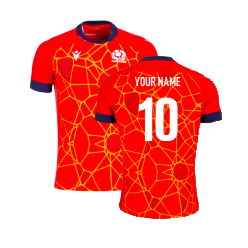 2024-2025 Scotland Rugby Training Jersey (Red) - Kids (Your Name) Product - Hero Shirts Macron   