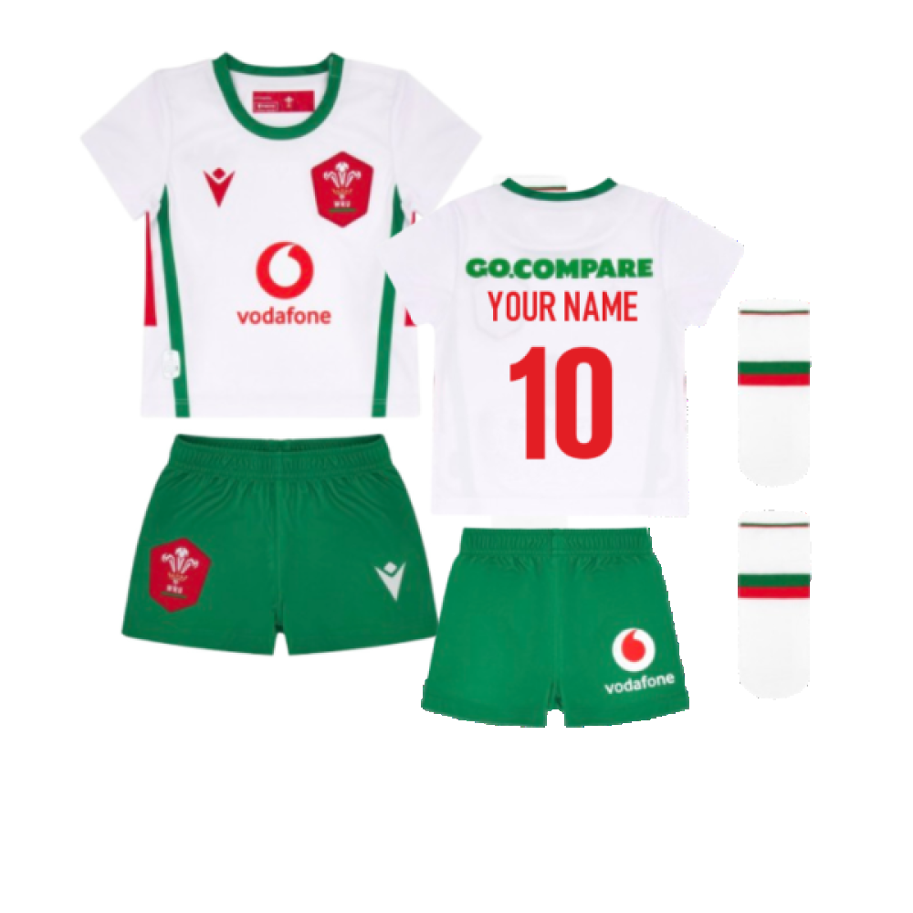 2024-2025 Wales Away Rugby Baby Kit (Your Name) Product - Hero Shirts Macron   