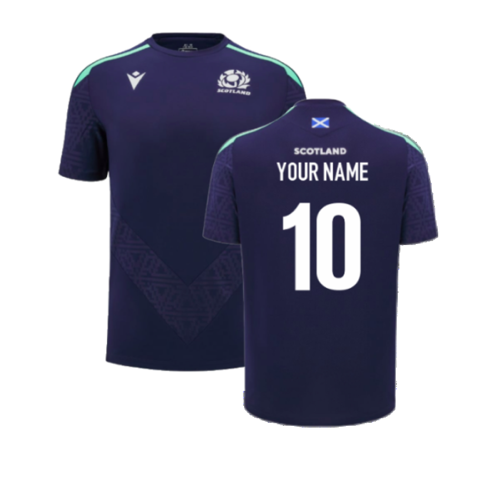 2024-2025 Scotland Rugby Training Poly Shirt (Navy) - Kids (Your Name) Product - Hero Shirts Macron   